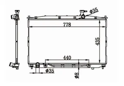 MGA 80619 Su Radyatoru Brazıng Hyundaı Santafe 2.2 Crdı 06-12 22mm A-T 25310-2B100
