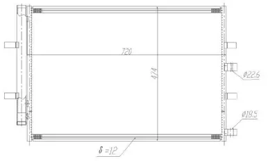 MGA 82283 Klima Radyatoru Ford:Transıt V362-V363 2.2 Tdcı 2014- 720x474x12 1778169 BK2119710AB BK2Z19712A CK4Z19712A CK4Z19712B CO7100