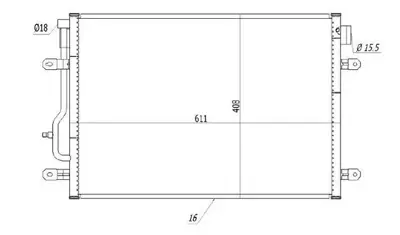 MGA 82295 Klima Radyatoru 611x408x16  8e-3-285000>> (Audı A4 01-05) Alz-Alt-Bfb-Avf-Asn-Bdv 350070 35465 3B0260401 3B0260401A 3B0260401B 3B0260401D 3B0260401G 3BO260401 4467008911 4B00260403F