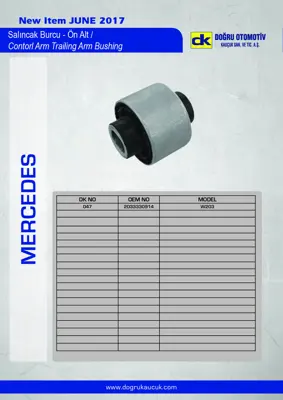 DK 047 Salıncak Burcu Ön Alt Mercedes W203 A2033330914