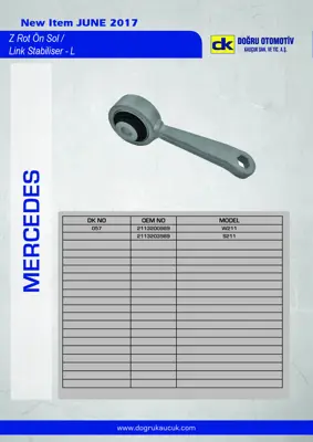 DK 057 Viraj Askı Lastiği Mercedes W211 S211 2113200989 A2113200989 2113203989 A2113203989 2113201089 2113203889 2113300103 2113300138 2113300203 2113300235