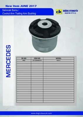 DK 063 Salıncak Burcu Mercedes S-211 2013520027 2023337714 2043303111 2043303211 2043306711 2043306711S1 2043306811 2043306811S1 2043330414 2043500553