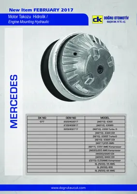 DK 077 Motor Takozu Alt C219 05>10 W210 99>02 W211 02>08 W220 00>05 R230 06>12 2202402517 2202402717 A2202402517 A2202402717 2202400617 A2202400617 A2202403317 A2102402417 2112403317 A2112403317