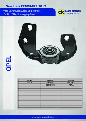 DK 1017 Vıraj Demır Kolu Burclu Sağ Corsa B Tıgra 353280 353282 353283 353562 363562 90445101 90539057 90539058 90539059 9191299