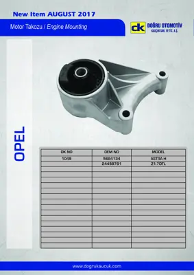 DK 1049 Motor Takozu On Astra H Z17dtl 5684134 24459781