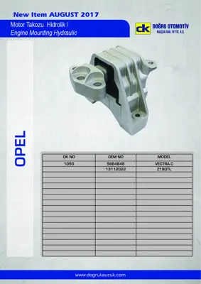 DK 1050 Motor Kulak Takozu On Sağ Vectra C Sıgnum Z19dt Z19dtl 51768780 51740090 13112022 5684648