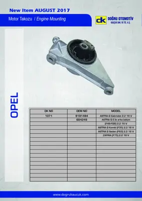 DK 1071 Motor Kulak Takozu On Astra G Zafıra A Z22se 684249 9191494