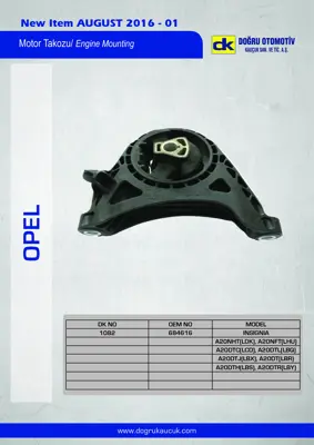 DK 1082 Motor Takozu On Insignia A Astra J Zafira C A20nht A20dtc A20dte B16dth B16dtj 13227769 684616