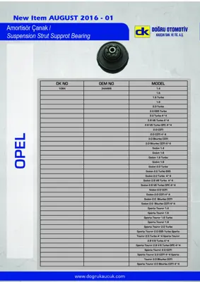 DK 1084 On Amortısor Ust Takozu Insıgnıa A 344468 345104 345036 344958 344628 344469 13503549 13500664 13503548 13500663