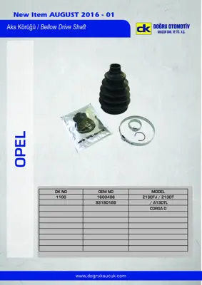 DK 1100 Aks Korugu Corsa D 71771172 46308326 1603226 93170398 MR911161 46308709 31607518258 30899069 442705060 442702580