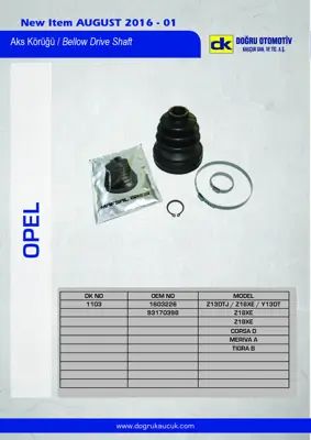 DK 1103 Aks Korugu Corsa D Merıva A Tıgra B 71771172 46308326 1603226 93170398 MR911161 46308709 31607518258 30899069 442705060 442702580