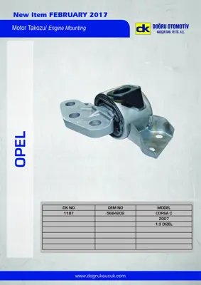DK 1187 Motor Takozu Sağ A,T  Corsa D Z13dth A13dtr 13234017 5684202 13234038 5684203