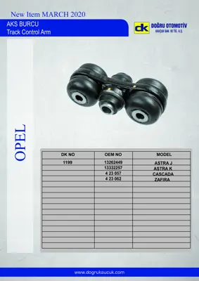 DK 1199 Denge Kol Bağlantısı Arka Astra K Astra J Zafira C 13262449 13332257 423057 423062