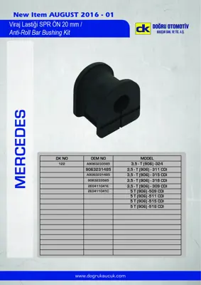 DK 122 Vıraj Demır Lastiği Dar Delık On (20mm) Crafter Sprınter 06> A9063233585 7990592S14 2E0411041E 2E0411041C 9063230040 9063231485 9069950102 A9069950102 A9063231485 A9063230040