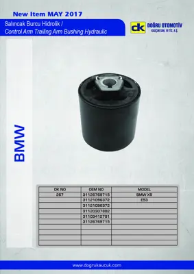DK 0267 Salıncak Burcu Bmw  X5 E53 On Sağ Sol Alt 31126769715 31121096372 31120307882 31103412781 31121139991 31121139992 31121141961 3412781 31126767651 31121124622
