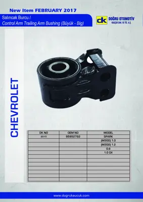DK 3015 Chevrolet-Spark-Salıncak Burcu Buyuk 95032440 95032441 95319215 95949752 95949753 95952782 95952782P 95952783 95952783P 95032440SK2