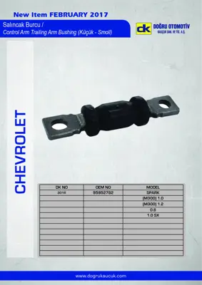 DK 3016 Salıncak Burcu Arka Spark M300 03>10 -08>16 95319215SK2 95949752 95949752S1 95949753 95952782 95952782SK2 95952783 95952783SK2 95319215 95032440