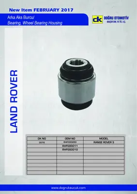DK 3018 Yaglı Burc Arka Sağ Sol Ust Range Rover 3 Vogue L322 02>12  RHF000260 RHF000011 RHF000010 XH425A838AA 71849440 71845249