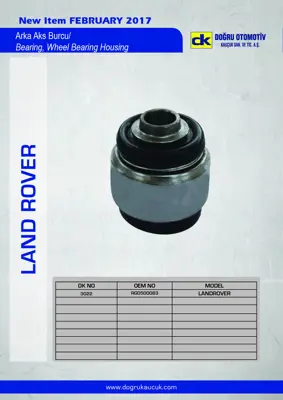 DK 3022 Salıncak Burcu (Oynak Burc) Land Rover Range 1 02>12 LR019117 RGD500190 RGD500083 9H224717AA 5H224717AB 5H224717AA RGD500083S