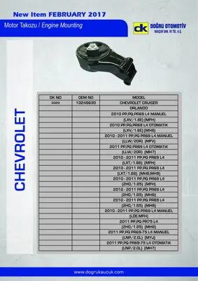 DK 3029 Motor Kulak Takozu Arka Astra J Zafıra C 1,4 - 1,6 - 1,3cdtı - 1,7cdtı - 2,0cdtı Cruze 09> 13248630 13365233 684224 13248607 684333 13360631 46832409 51740304 51775495 9156932