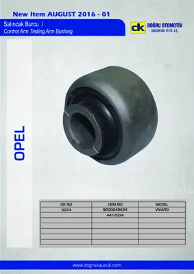 DK 3074 Salıncak Burcu Büyük Opel Vıvaro - Laguna Iı Trafıc Iı 5450200QAA 5450300QAA 4418224 4408958 4408959 8200002868 8200049624 545009207R 545014055R 545600005R