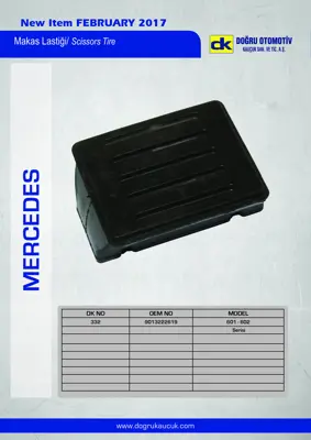 DK 332 Makas Lastık Takozu On Mercedes Sprınter 903>904 00>06 9013220019 A9013220019 A9013222619 A9013222119 9013222619 9013222119
