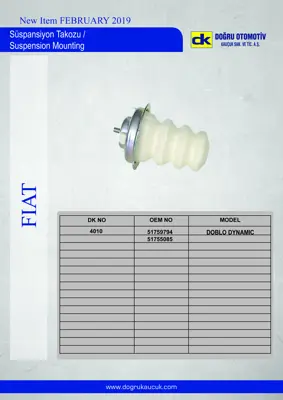 DK 4010 Süspansiyon Takozu Arka Doblo Dynamıc 05> 51755085 51759794