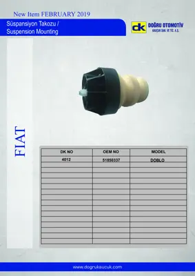 DK 4012 Süspansiyon Takozu Arka Doblo-09 51850337