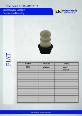DK 4013 Süspansiyon Takozu Ön Palıo Albea-1.2 96> 46466617
