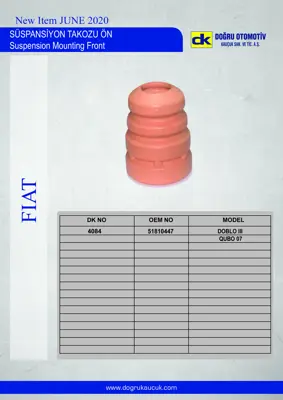 DK 4084 Süspansiyon Takozu Ön Fıat Doblo Iıı Qubo 07> 51810447