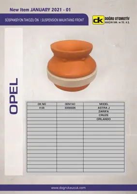 DK 4120 Süspansiyon Ön Takozu Astra J Zarıfa Cruze Orlando 3356026