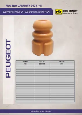 DK 4125 Süspansiyon Takozu Ön Peugeot 206 525433
