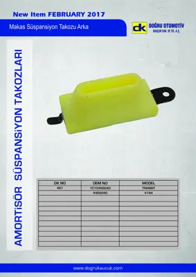 DK 487 Lastik Dayanak Süspansiyon Transit V184 1C154002AD 4409292 4041466 4101846 1C154002AC