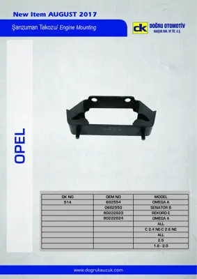 DK 514 Şanzıman Takozu Omega A-Senator B-Rekord E 90222823 682554 90222824 682553 9222824