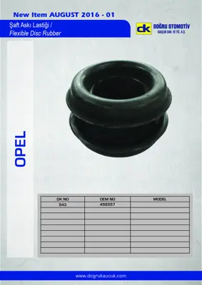 DK 543 Şaft Askı Lastiği Opel 458557