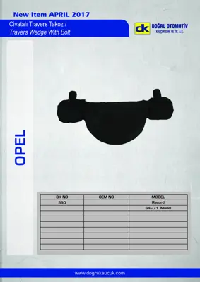 DK 550 Travers Takozu Civatalı Record 64>71 302476 94173375