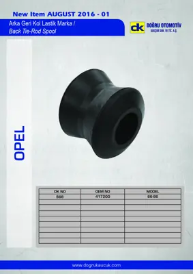 DK 568 Arka Geri Kol Lastik Marka Record 66>86 417200