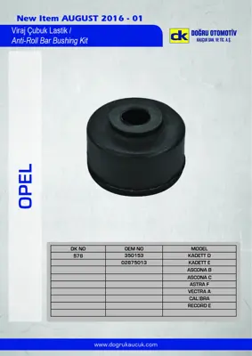DK 0578 Vıraj Cubuk Lastiği Vectra A Astra F Kadett Ascona Calıbra Record 96210433 350153 2875013 4246112 2089300 2000301 1603148 2875013S1 90009367 910008001