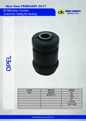 DK 633 Alt Tabla Burcu Yuvarlak Kadett E-D 90193117 352330 352334 352349 96185973 352161 5352014 90344217 90344218 96218397