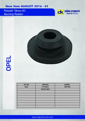 DK 0644 Radyator Alt Takozu Astra Vectra Corsa 10 Ad 1310947 90091989