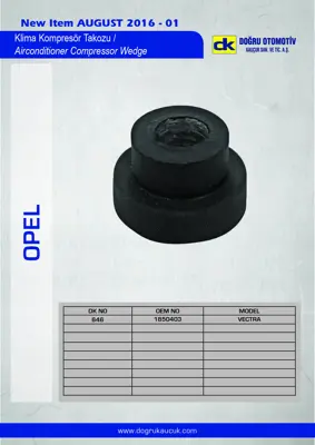 DK 0646 Radyator Lastiği Vectra 1850403