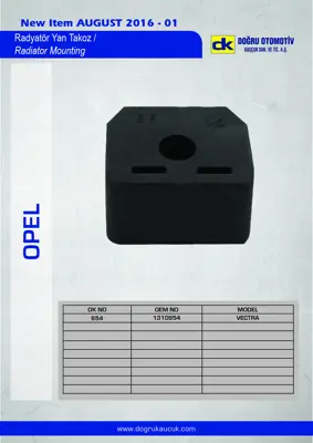 DK 0654 Radyator Yan Takozu Vectra 10 Ad 1310954