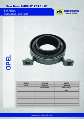 DK 0663 Opel Saft Askısı Sanator B Omega A 458009 90343676