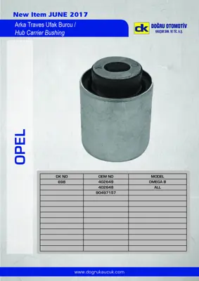 DK 698 Salıncak Takozu Arka Omega B 402649 90447157 4402649 402648