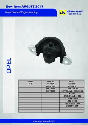 DK 0718 Motor Takozu On Sağ Astra F Vectra A 684667 90473846