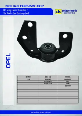 DK 0726 On Vıraj Demır Bağlantı Kelebek Somun Sol Corsa B Combo B 353281 90445100 90539058 270875 1329539