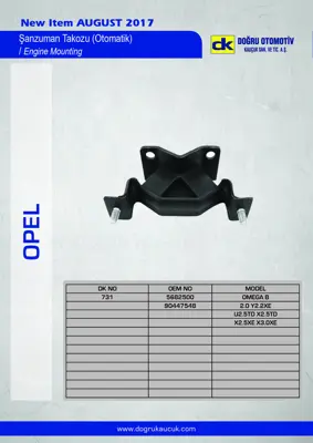 DK 0731 Motor Takozu Arka 5682500 90447548