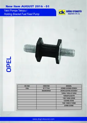 DK 0766 Yakıt Pompa Takozu Vectra A Omega A Ascona C 817744 90080552