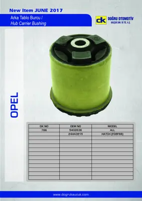 DK 0786 Arka Dingil Burcu Corsa C 01>11 Corsa B 93>02 Tıgra B 04>09 24443815 5402636 2443815
