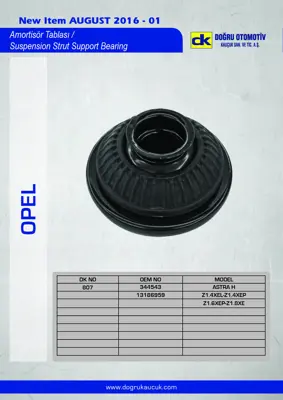 DK 0807 Amortısor Ust Takozu Astra H Zafıra B 344625 344543 51755689 344503 344544 344543S1 344544S1 13186959 13186960 13270705